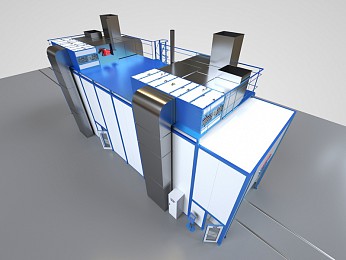 Окрасочно-сушильная камера проходного типа SPK-30.5.6 для нефтегазовой промышленности